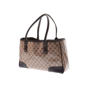 Gucci tote leather canvas GG bag Tan Beige Black